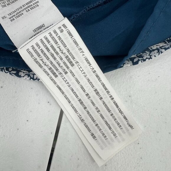 Abercrombie & Fitch Cottagecore M Blue White Floral Mini Dress Sweetheart V-Neck - Picture 5 of 10